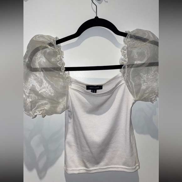 ASOS White Organza Sleeve top - Picture 6 of 8